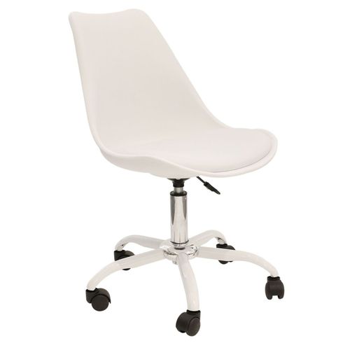 Chaise De Bureau À Roulettes Design Kiruna - Blanc