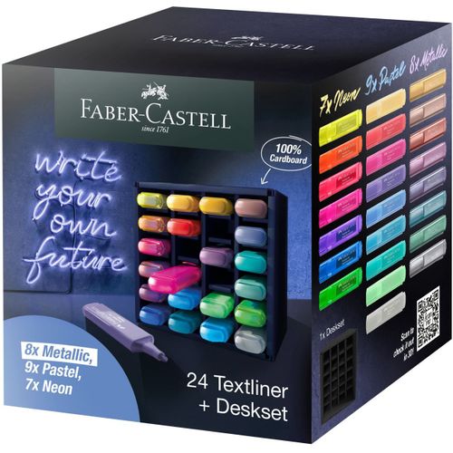 Faber-Castell 254602 Marqueur 24 Pièce(S) Pointe Biseautée Multicolor