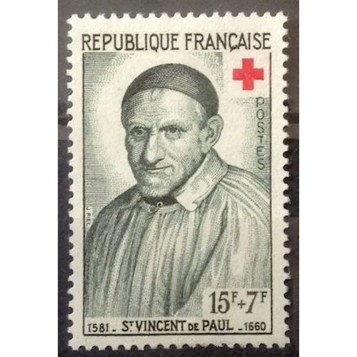Croix Rouge 1958 - Saint Vincent De Paul 15f+7f (Superbe N° 1187) Obl - France Année 1958 - Brn83 - N33106