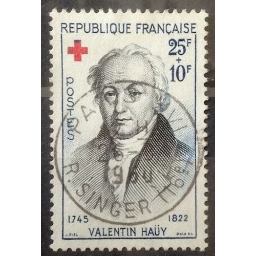 Croix Rouge 1959 - Valentin Haüy 25f+10f (Très Joli N° 1227) Obl - France Année 1959 - Brn83 - N33094