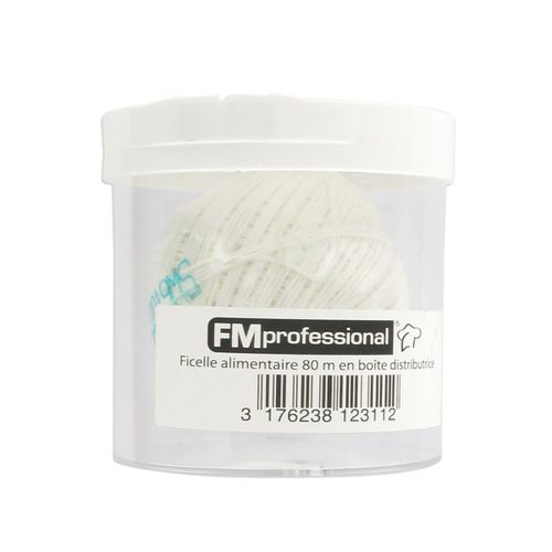 Fm Professional 1231150 Distributeur De Ficelle Alimentaire, Distributeur De Ficelle, Ficelle Alimentaire, Ficelle Pour Rôti, Ficelle De Cuisine, Polyester, Acier Inoxydable, Blanc, 80 M