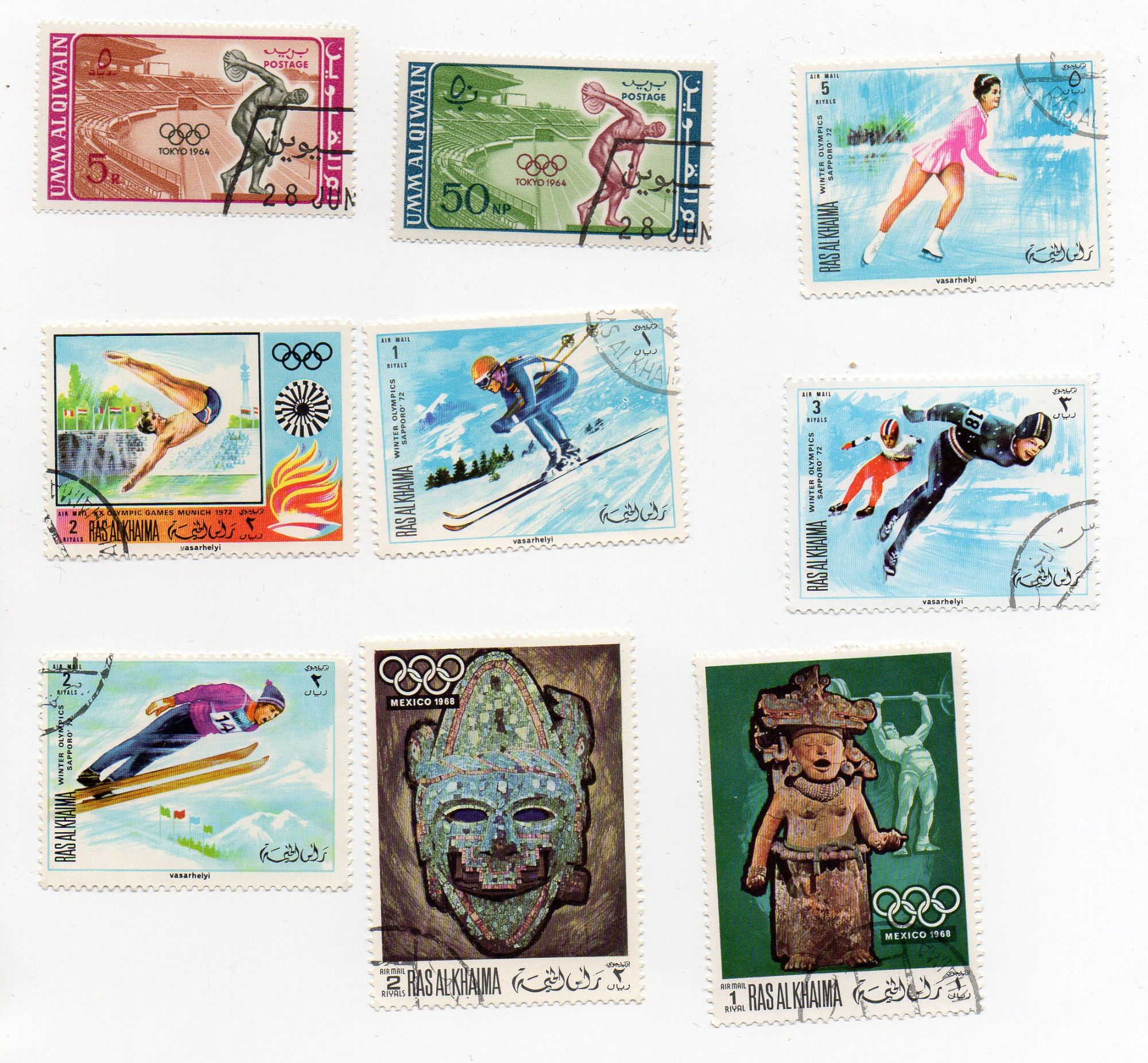 Divers Pays- Lot De 9 Timbres Oblitérés- Jeux Olympiques