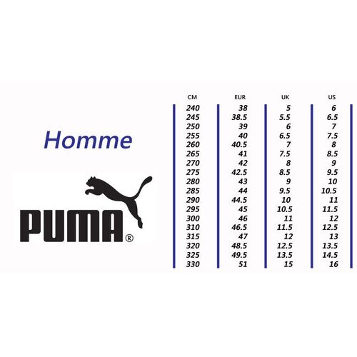 Guide des tailles puma suede sales
