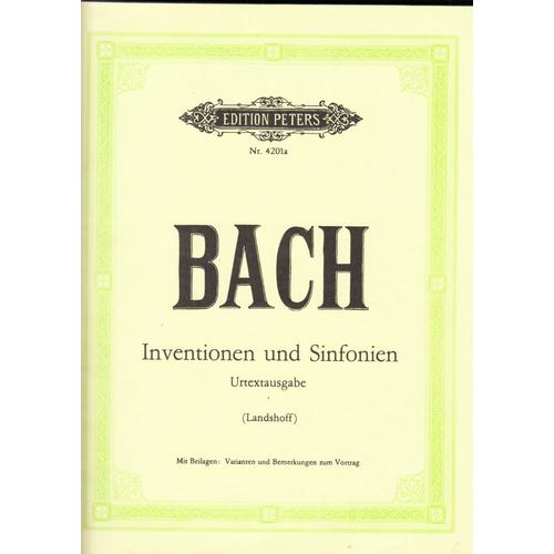 J.S.Bach Inventionen Und Sinfonien Klavier Urtextausgabe (Ladshoff) Edition Peters