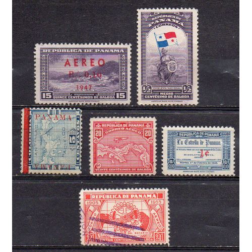 Panama- Lot De 5 Timbres Neufs Et 1 Timbre Oblitéré Divers