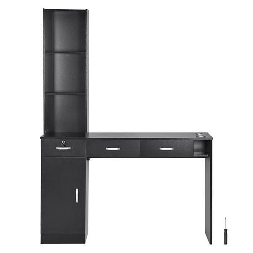 Meuble De Salon De Coiffure Murale Pour Coiffeur-Vevor-Ensemble De Meubles De Spa De Beauté-Pour Rangement D'outils, Noir