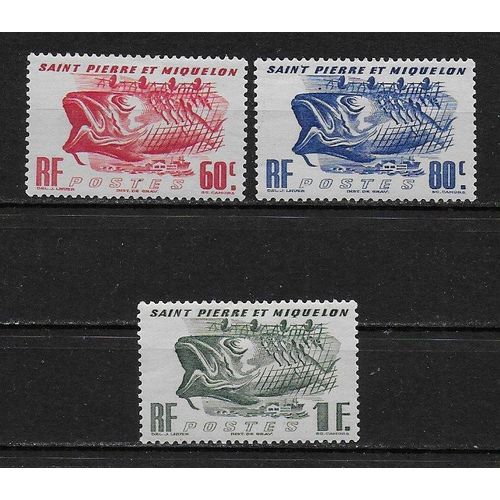 Saint-Pierre-Et-Miquelon 1947 : Morue - Série De 3 Timbres Neufs *