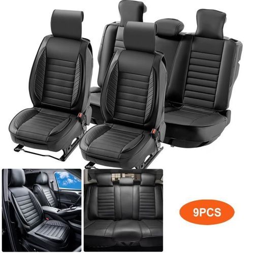 Housses De Siège-Vevor-9 Pcs-Housse De Siège En Simili-Cuir-Design Entièrement Fermé-Voitures Suv Camions