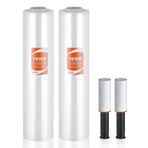 Film Étirable-Vevor-38,1 Cm X 305 M, Rouleaux De Film Transparent Étirable Et Durable, Lot De 2, Calibre 60-Pour Expédition