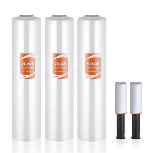 Film Étirable-Vevor-38,1 Cm X 305 M, Rouleaux De Film Transparent Étirable Et Durable, Lot De 3, Calibre 60-Pour Expédition