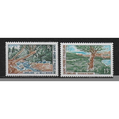 Saint-Pierre-Et-Miquelon 1969 : Paysages : La Belle Rivière, À Langlade / Ruisseau Debon, À Langlade - Série Entière De 2 Timbres À 15 F. Neufs **