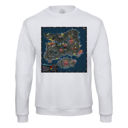 Sweat Shirt Homme Pubg Map Playerunknown's Battlegrounds Gamer