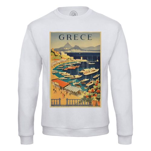 Sweat Shirt Homme Grece Affiche Poster Vintage Tourisme Art Deco 30's