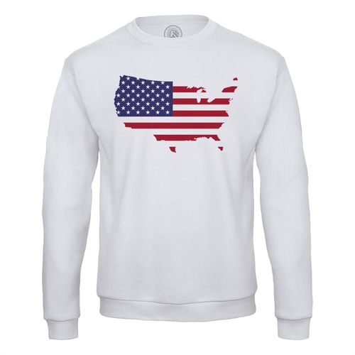 Sweat Shirt Homme Drapeau Carte Etats Unis Football Sport Equipe National Usa