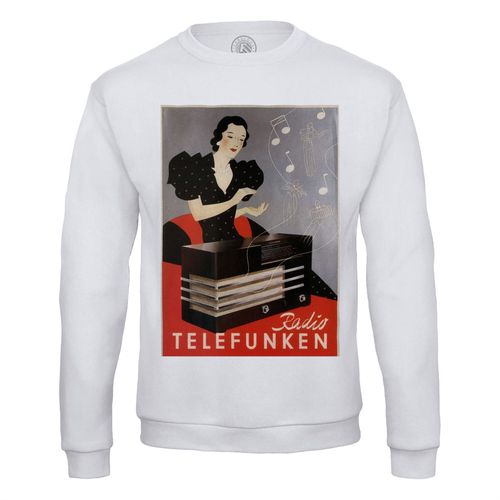 Sweat Shirt Homme Radio Telefunken Art Deco Publicite Ancienne Vintage