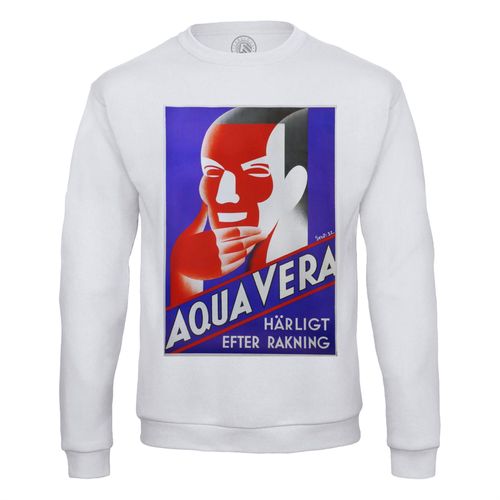 Sweat Shirt Homme Aqua Vera Art Deco Publicite Suedoise Ancienne Vintage
