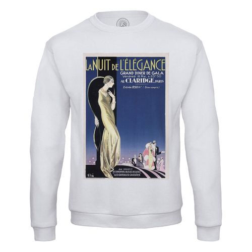 Sweat Shirt Homme La Nuit De L'elegance Art Deco Affiche Ancienne Vintage