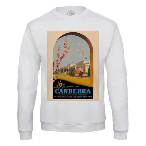Sweat Shirt Homme Canberra Australie Affiche Poster Vintage Tourisme Art Deco 30's