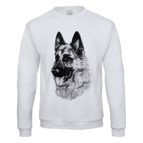 Sweat Shirt Homme Berger Allemand Gros Chien Art Encre Noir Et Blanc Mignon
