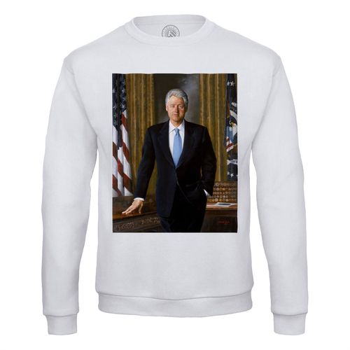 Sweat Shirt Homme Bill Clinton Etats Unis President Peinture Maison Blanche