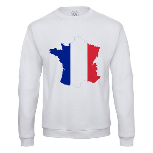 Sweat Shirt Homme Drapeau Carte France Football Sport Equipe National Usa