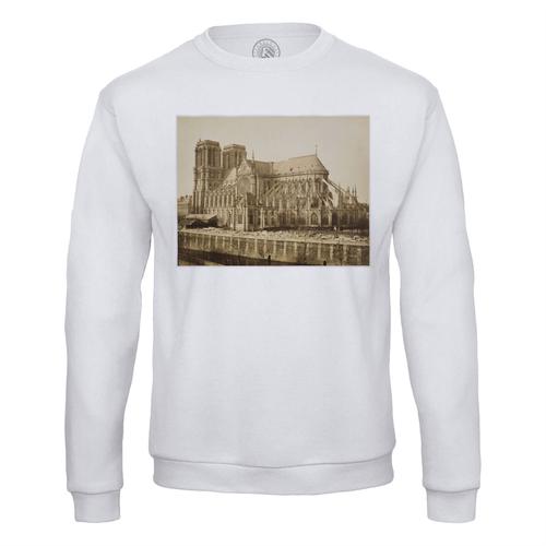 Sweat Shirt Homme Cathedrale Notre Dame De Paris 1860 Photo Rare Vintage Ancien