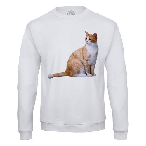 Sweat Shirt Homme Gros Chat Roux Poil Long Mignon Chat De Maison