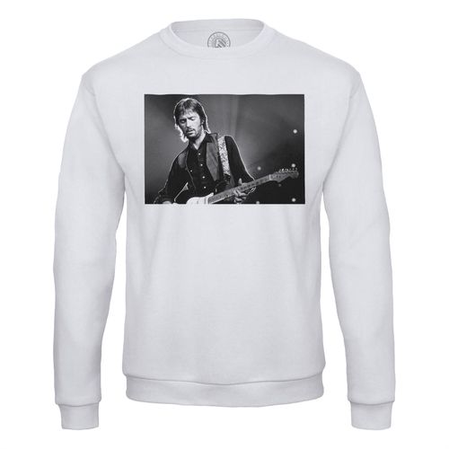 Sweat Shirt Homme Eric Clapton Photo Vintage Rock Blues 70's Noir Et Blanc