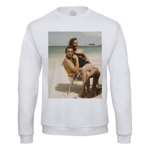 Sweat Shirt Homme Sean Connery Claudine Auger James Bond 007 Photo Vintage