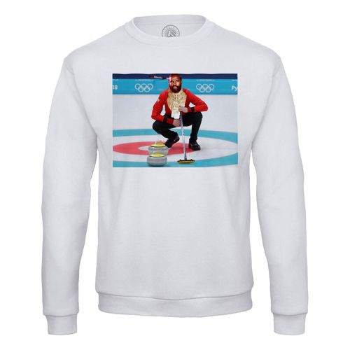 Sweat Shirt Homme Curling Is Cool Swag Barracuda L'agence Tous Risque Humour