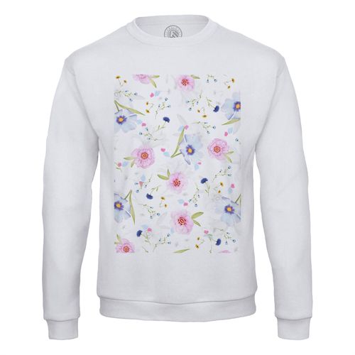 Sweat Shirt Homme Fleurs Rose Bleu Motifs Mignon Douceur
