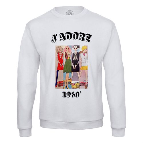 Sweat Shirt Homme J'adore 1960 Vintage Années 60 Retro Chic