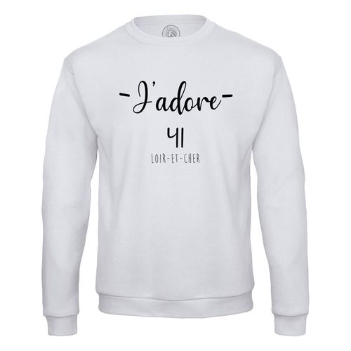 Sweat Shirt Homme J'adore 41 Loir Et Cher Blois Departement France Region