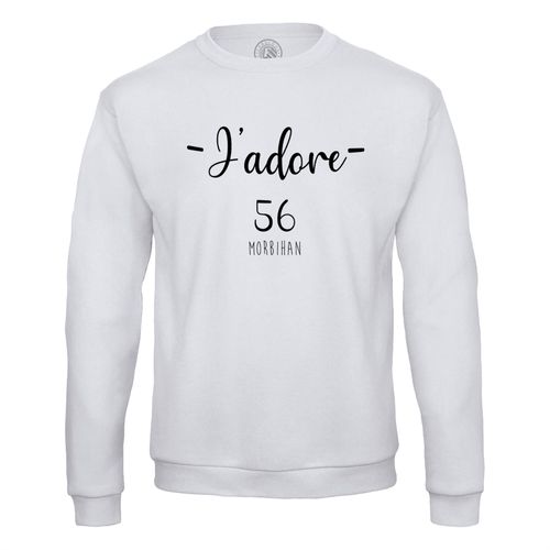 Sweat Shirt Homme J'adore 56 Morbihan Departement France Region Vannes