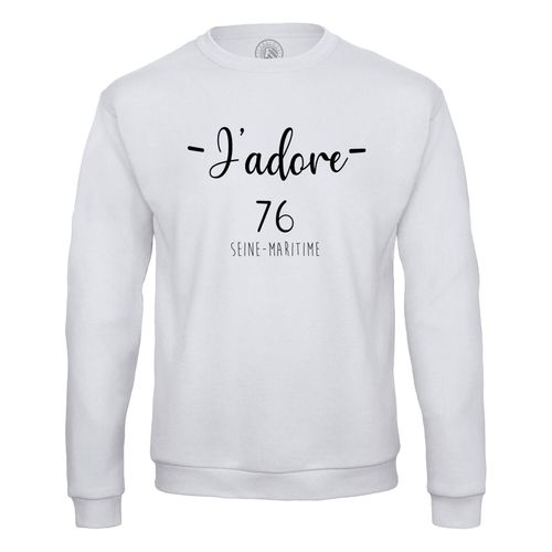 Sweat Shirt Homme J'adore 76 Seine Maritime Departement France Region Rouen