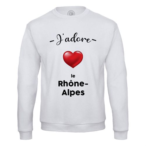 Sweat Shirt Homme J'adore Le Rhone Alpes Region De France Lyon