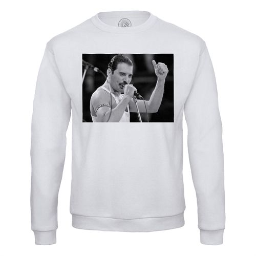 Sweat Shirt Homme Queen Freddy Mercury Wembley Rock 80's Noir Et Blanc