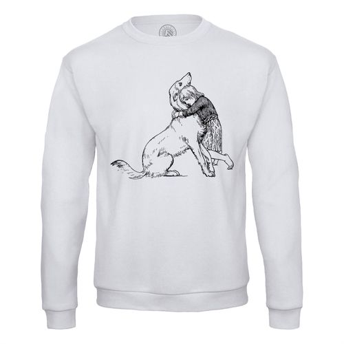 Sweat Shirt Homme Chien Animal De Compagnie Fille Tendresse Dessin Art Mignon