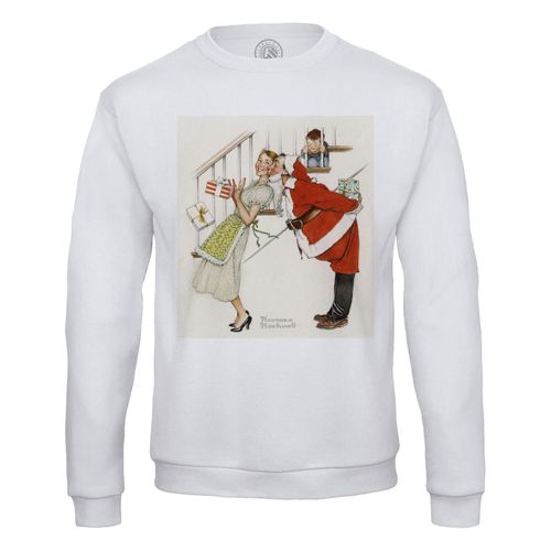 Sweat Shirt Homme Pere Noel & Maman Noel Peinture Norman Rockwell