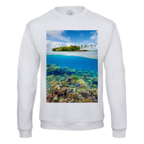 Sweat Shirt Homme Ile Deserte Fonds Marins Corail Mer Paradisiaque Epoustouflant