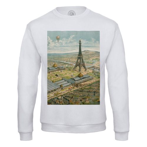 Sweat Shirt Homme Exposition Universelle Paris 1889 Paris Dessin Vue Aerienne Tour Eiffel