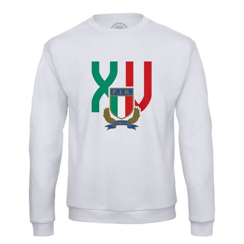 Sweat Shirt Homme Xv Italie Rugby Sport Ballon Equipe