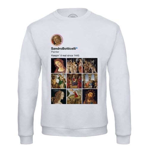 Sweat Shirt Homme Sandro Botticelli Réseaux Sociaux Peinture Peintre Renaissance