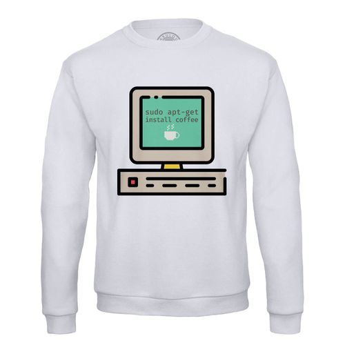 Sweat Shirt Homme Sudo Apt-Get Install Coffee Café Informatique Ordinateur