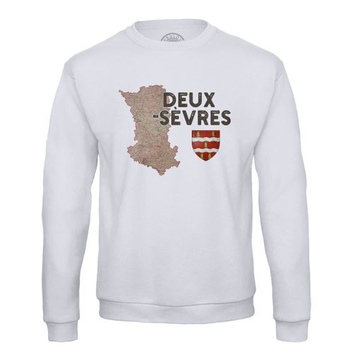 Sweat Shirt Homme Deux-Sèvres 79 Departement Niort Carte Ancienne Nouvelle Aquitaine