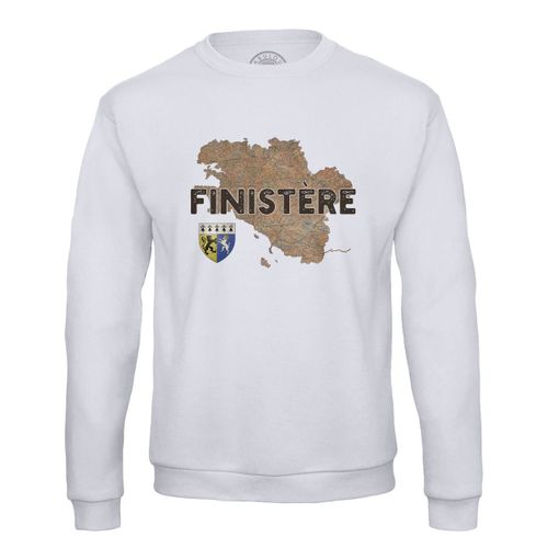 Sweat Shirt Homme Finistère 29 Departement Quimper Carte Ancienne Bretagne