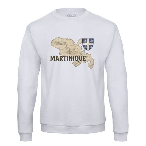 Sweat Shirt Homme Martinique 972 Departement Fort De France Carte Ancienne Rare