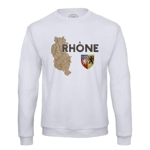 Sweat Shirt Homme Rhone 69 Departement Lyon Carte Ancienne Rare