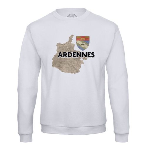 Sweat Shirt Homme Ardennes 08 Département Carte Ancienne Grand Est