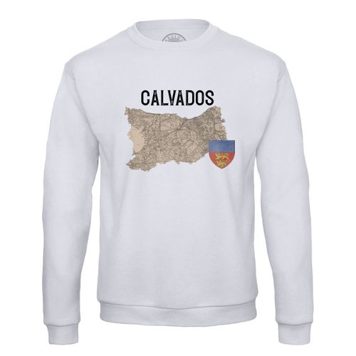 Sweat Shirt Homme Calvados 14 Département Caen Carte Ancienne Normandie